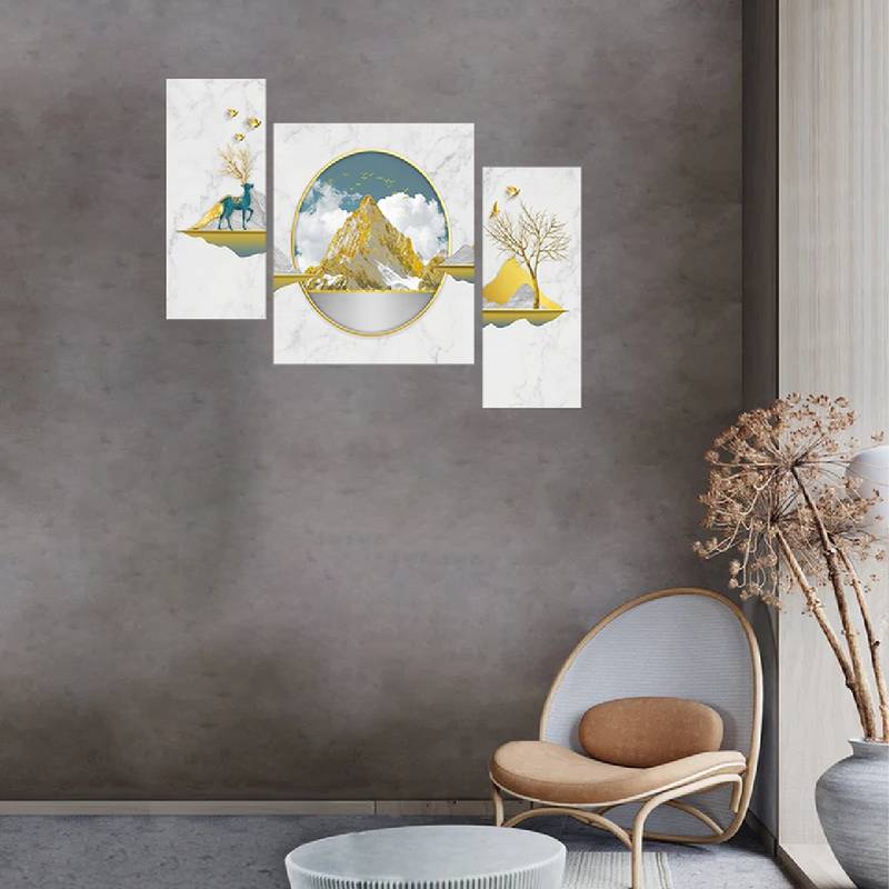 Set of 3 digital wall painting