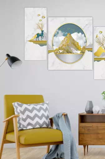 Set of 3 digital wall painting