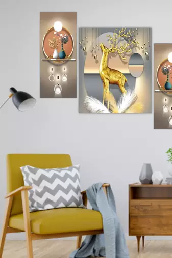Set of 3 digital wall painting
