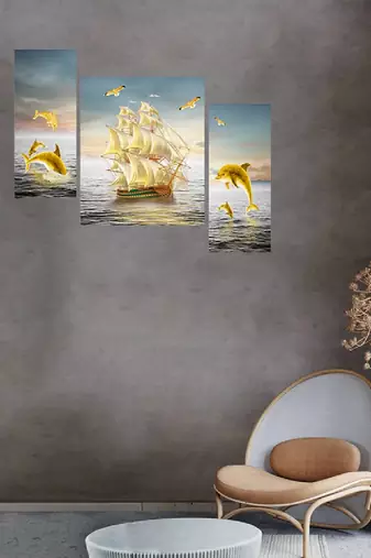 Set of 3 digital wall painting