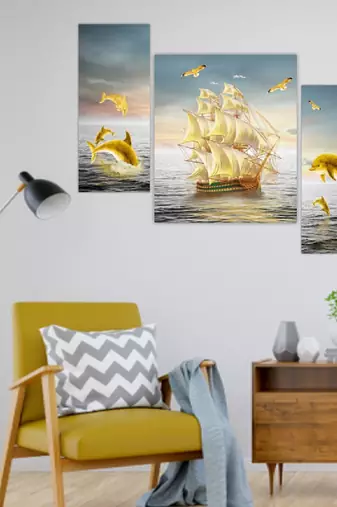 Set of 3 digital wall painting