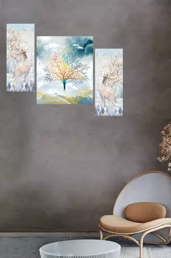 Set of 3 digital wall painting