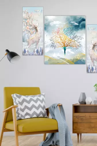 Set of 3 digital wall painting