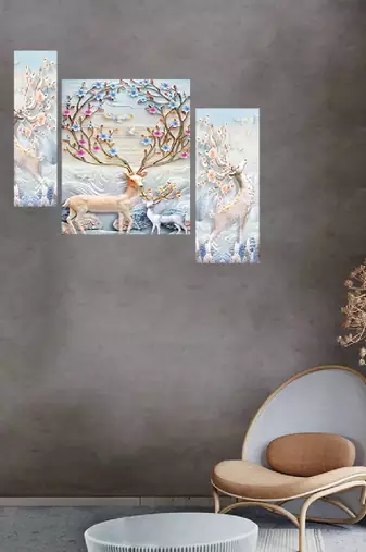 Set of 3 digital wall painting