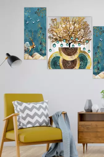 Set of 3 digital wall painting