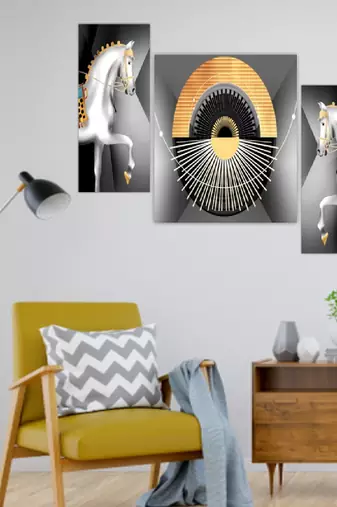 Set of 3 digital wall painting