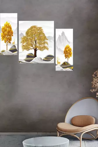 Set of 3 digital wall painting