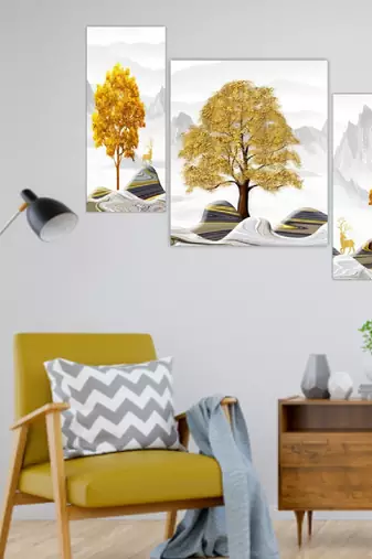 Set of 3 digital wall painting