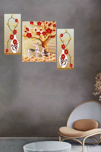 Set of 3 digital wall painting