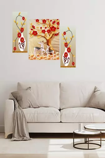 Set of 3 digital wall painting