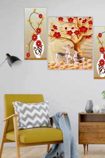 Set of 3 digital wall painting