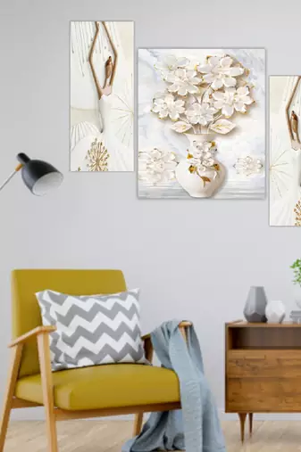 Set of 3 digital wall painting