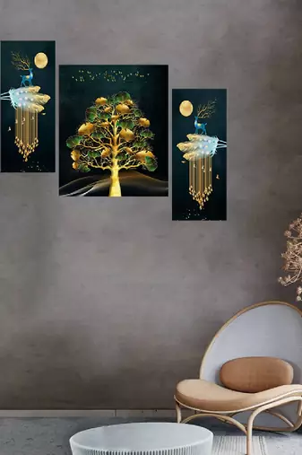 Set of 3 digital wall painting