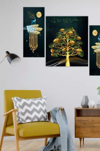 Set of 3 digital wall painting