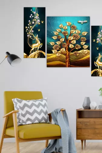 Set of 3 digital wall painting