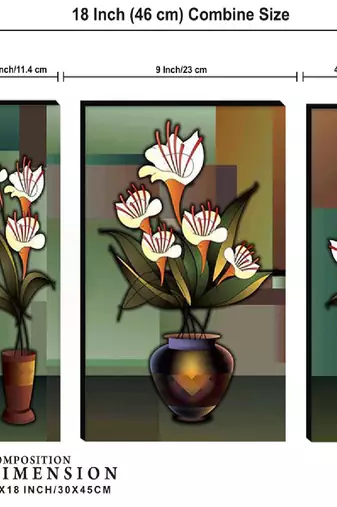 Set of 3 digital wall painting