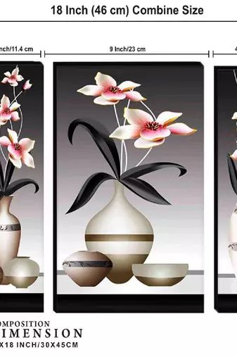 Set of 3 digital wall painting
