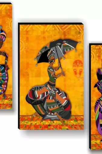 Set of 3 digital wall painting