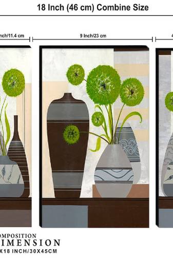 Set of 3 digital wall painting