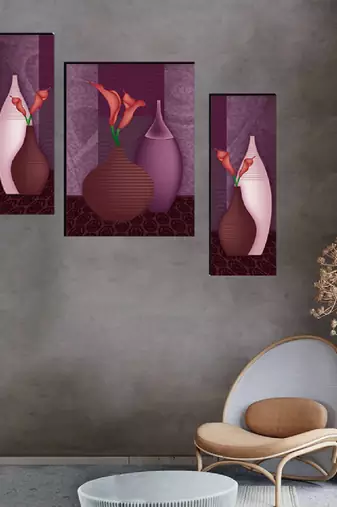 Set of 3 digital wall painting