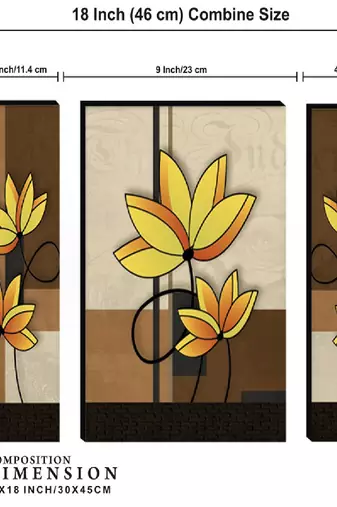 Set of 3 digital wall painting