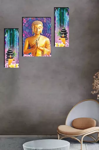 Set of 3 digital wall painting