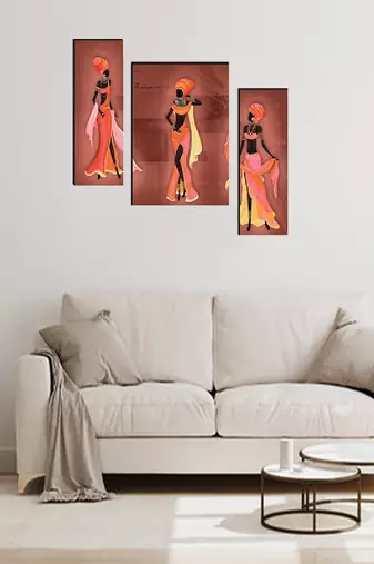Set of 3 digital wall painting