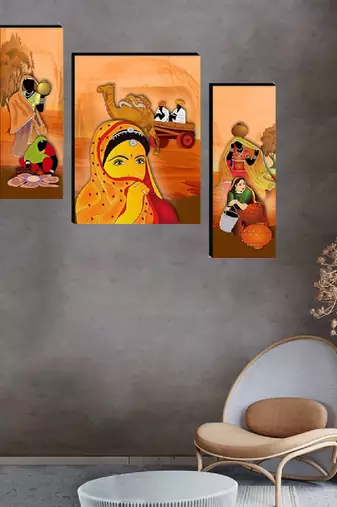 Set of 3 digital wall painting