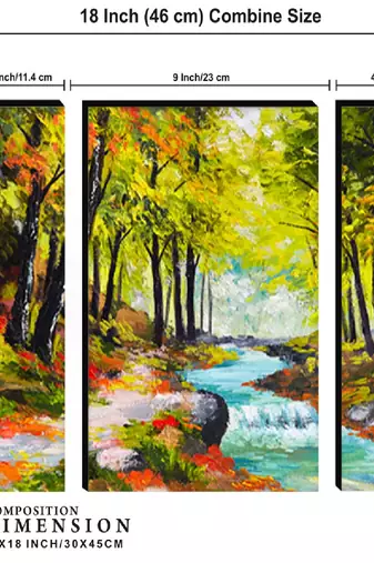 Set of 3 digital wall painting