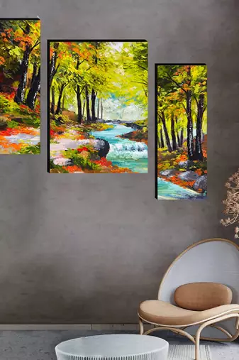 Set of 3 digital wall painting