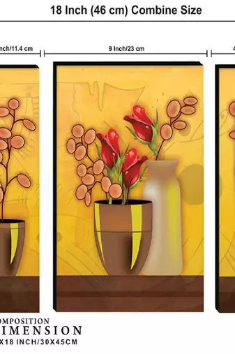 Set of 3 digital wall painting