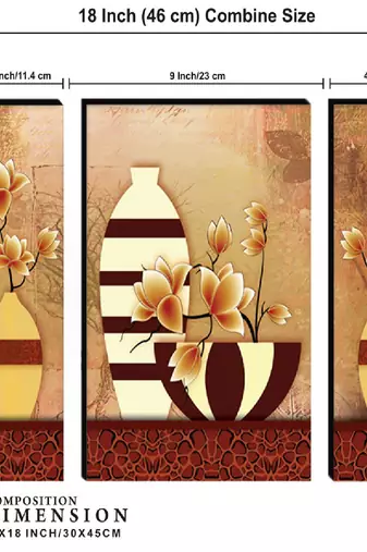 Set of 3 digital wall painting