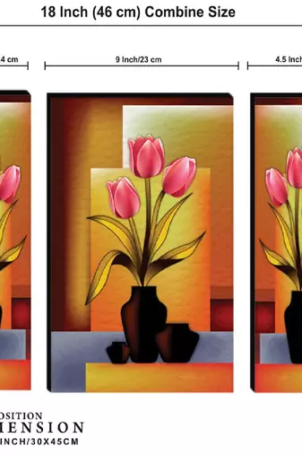 Set of 3 digital wall painting