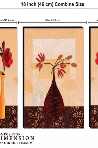 Set of 3 digital wall painting