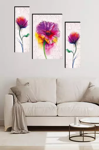 Set of 3 digital wall painting