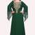 Elegant Green Stitched Kaftan Gown for Celebrations with Golden Handwork Embroidery