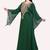 Elegant Green Stitched Kaftan Gown for Celebrations with Golden Handwork Embroidery