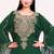 Elegant Green Stitched Kaftan Gown for Celebrations with Golden Handwork Embroidery