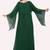 Elegant Green Stitched Kaftan Gown for Celebrations with Golden Handwork Embroidery