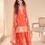Orange heavy embroidery work cosmos silk Palazzo Full Stitched Free size