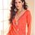 Orange heavy embroidery work cosmos silk Palazzo Full Stitched Free size