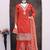 Orange heavy embroidery work cosmos silk Palazzo Full Stitched Free size