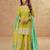 Lemon heavy embroidery work cosmos silk sharara Full Stitched Free size