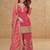 Pink heavy embroidery work cosmos silk sharara Full Stitched Free size