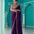 violet embroidered saree with jacquard work blouse piece