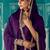 violet embroidered saree with jacquard work blouse piece