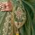 green embroidered saree with jacquard work blouse piece