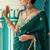 emerald embroidered saree with jacquard work blouse piece