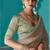 cream embroidered saree with jacquard work blouse piece