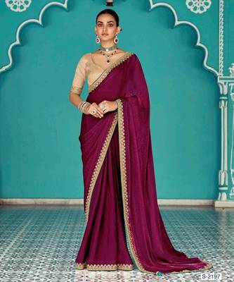 maroon embroidered saree with jacquard work blouse piece 1